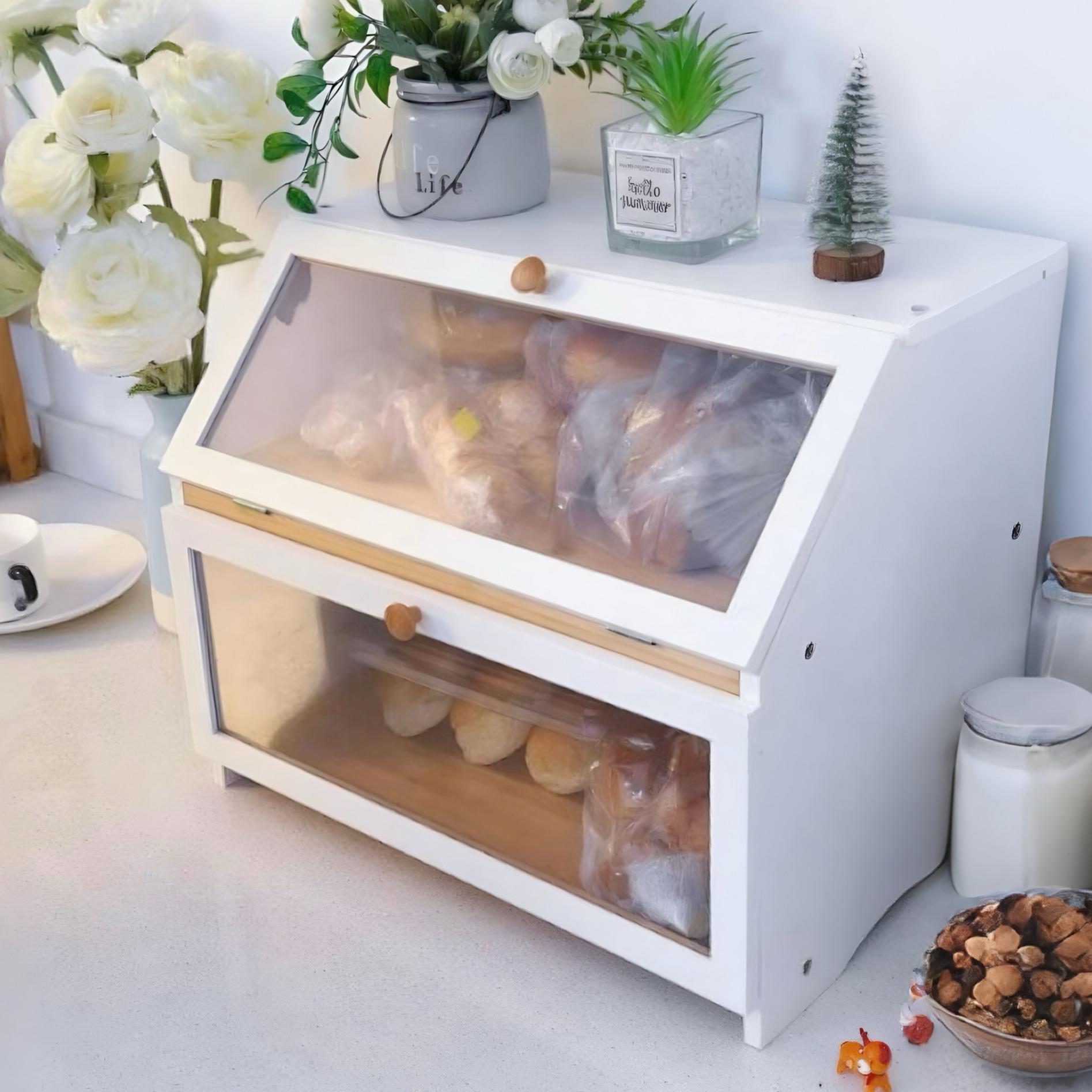 Food Storage Canister - HOMEKOKO Çift Katmanlı Mutfak Tezgahı Ekmek
