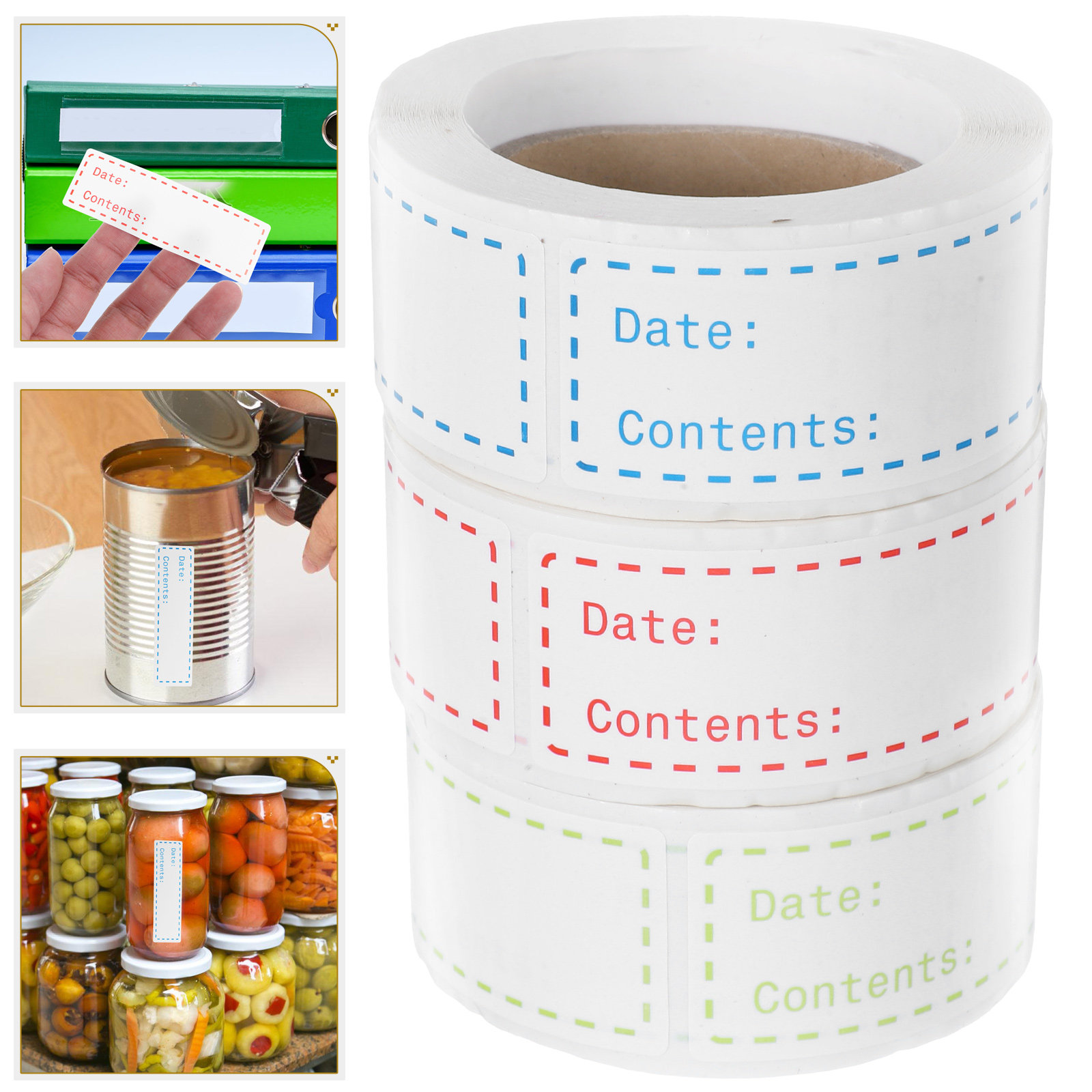 Food Storage Freezer - 3 Rulo Yapışkanlı Gıda Etiketi Çıkartmaları,