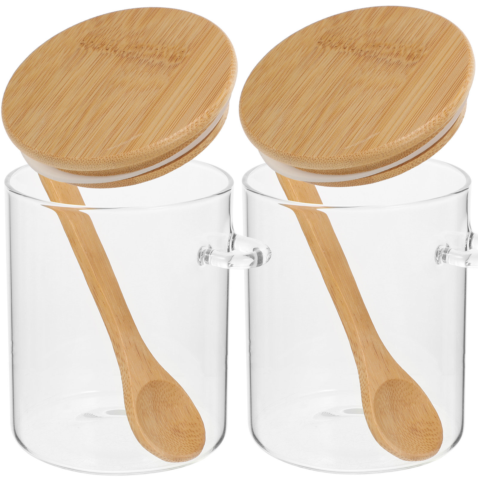 Food Storage Glass Jar - 2 Adet Un Şeker Saklama Kapları