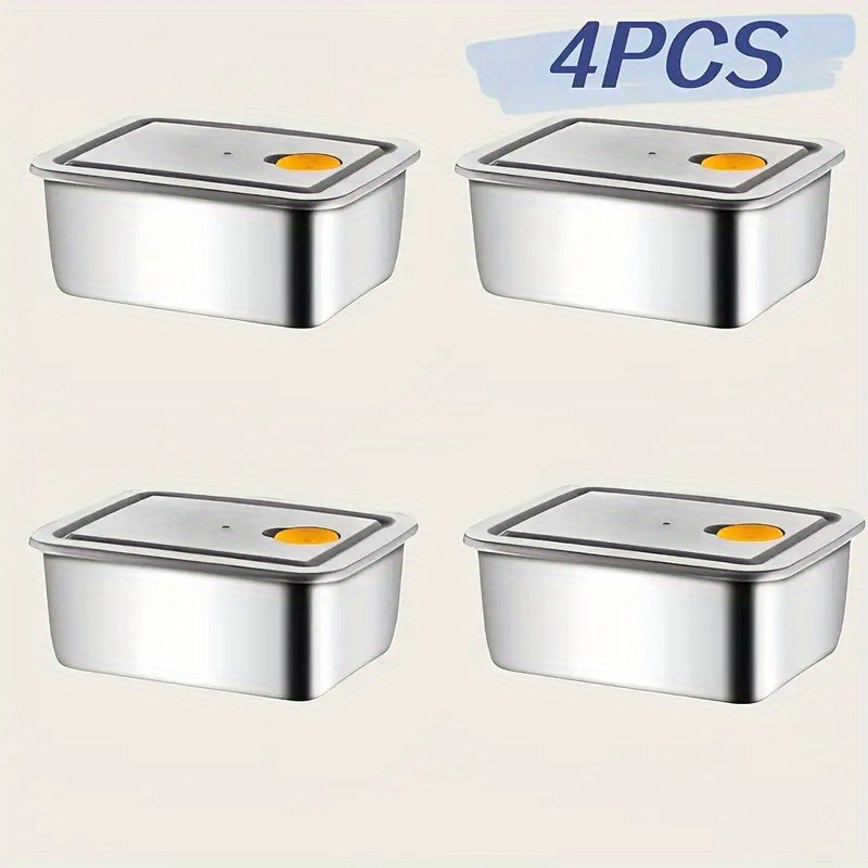 Food Storage Freezer - 4 Parça Paslanmaz Çelik Gıda Saklama