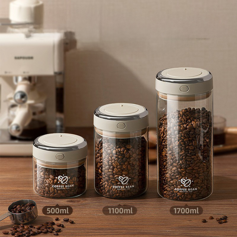 Food Storage Vacuum Seal - 500/1100/1700ml Kahve Çekirdekleri Vakumlu Kapalı Tank