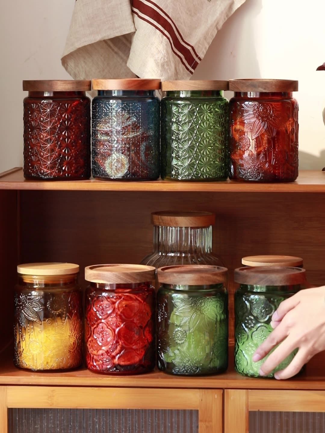 Food Storage Glass Jar - Vintage cam mutfak depolama kavanoz mutfak