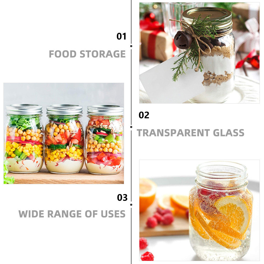 6 adet şeffaf yuvarlak cam kav - Food Storage Glass Jar incelemesi ve fiyatı