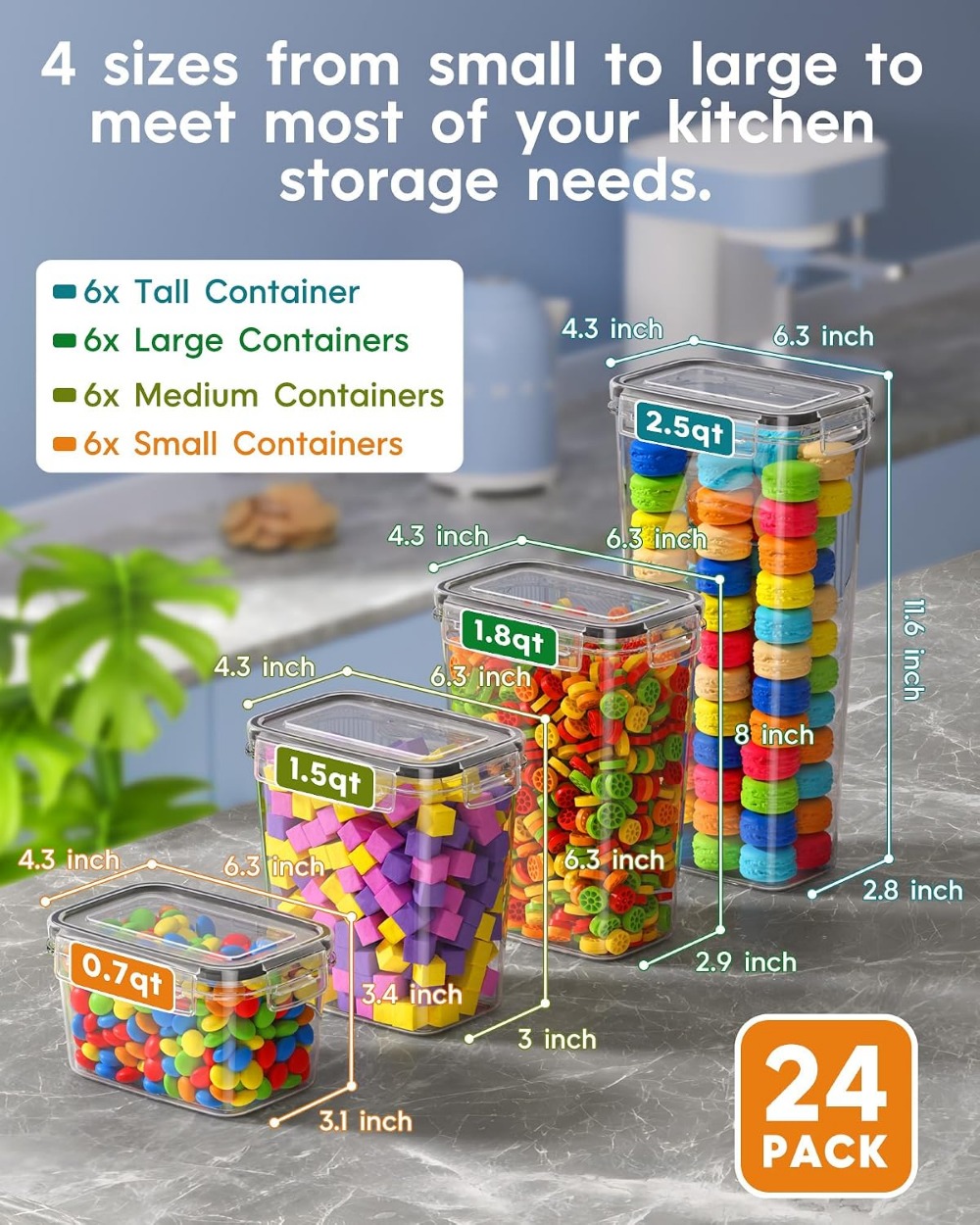 24 Adet Hava Geçirmez Gıda Sak - Food Storage Canister incelemesi ve fiyatı